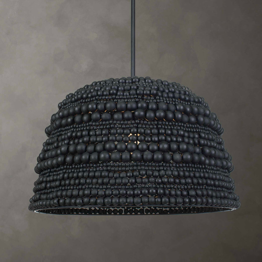 PERSEPHONE BLACK BEAD 1 LIGHT PENDANT