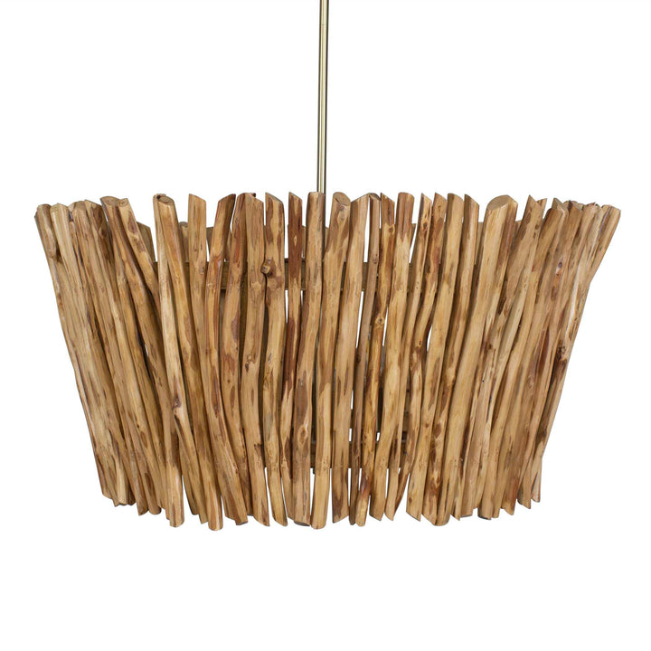 RHEA 4 LIGHT WOOD BRANCH CHANDELIER