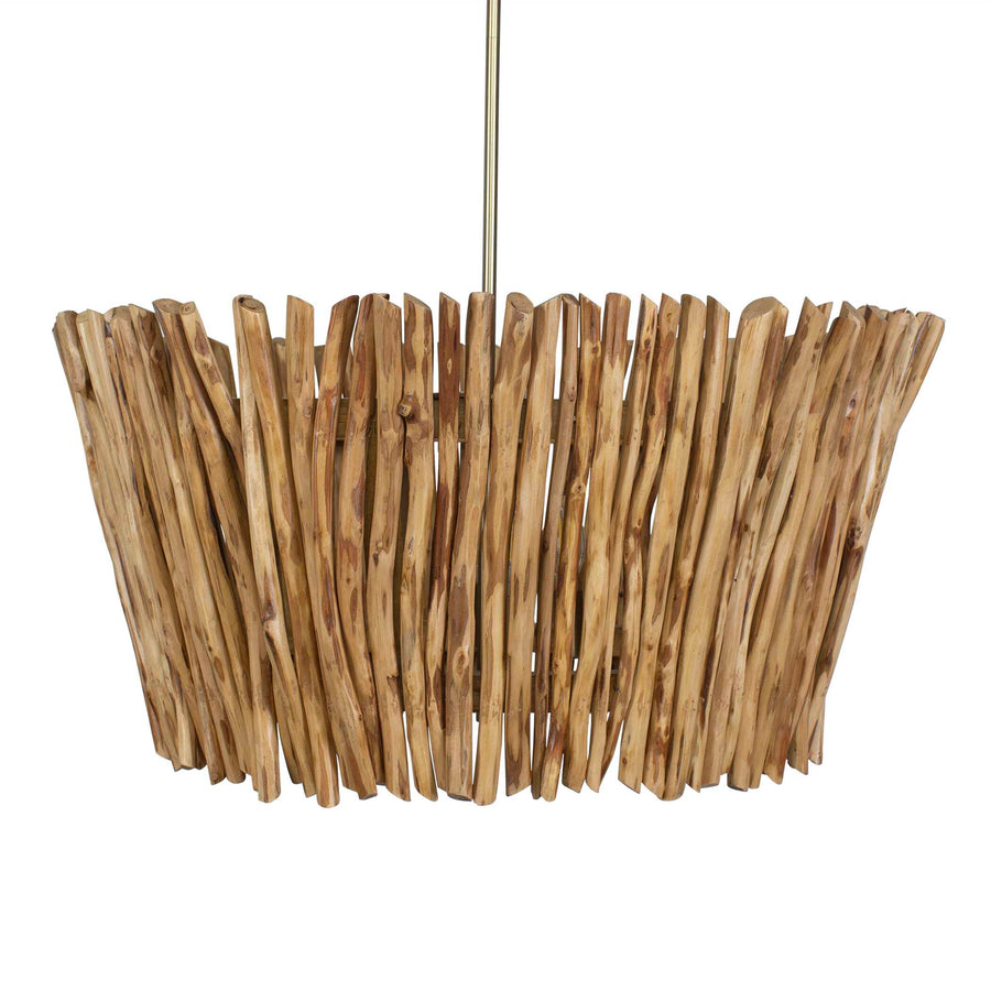 RHEA 4 LIGHT WOOD BRANCH CHANDELIER