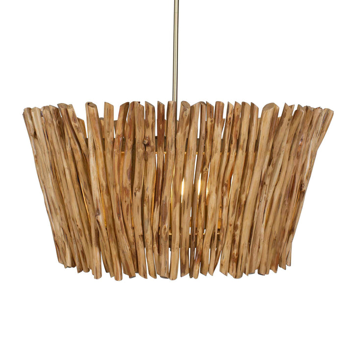 RHEA 4 LIGHT WOOD BRANCH CHANDELIER
