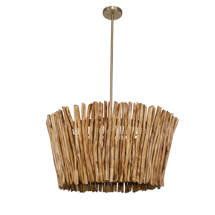 RHEA 4 LIGHT WOOD BRANCH CHANDELIER
