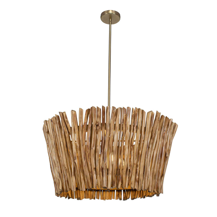 RHEA 4 LIGHT WOOD BRANCH CHANDELIER