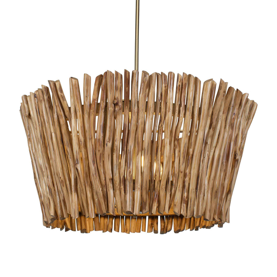 RHEA 4 LIGHT WOOD BRANCH CHANDELIER