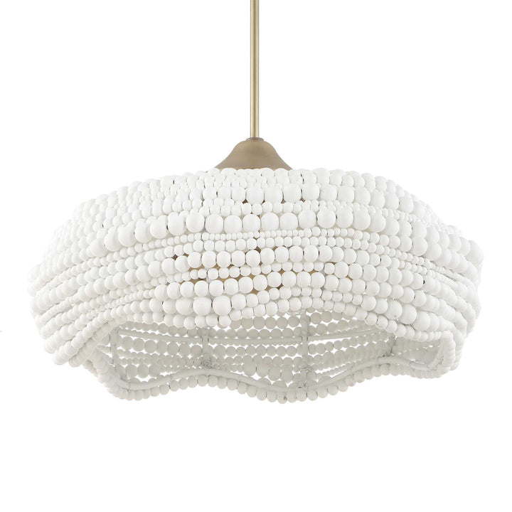 BIDDEFORD 5 LIGHT WHITE BEADED PENDANT