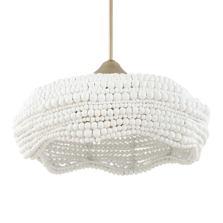 BIDDEFORD 5 LIGHT WHITE BEADED PENDANT