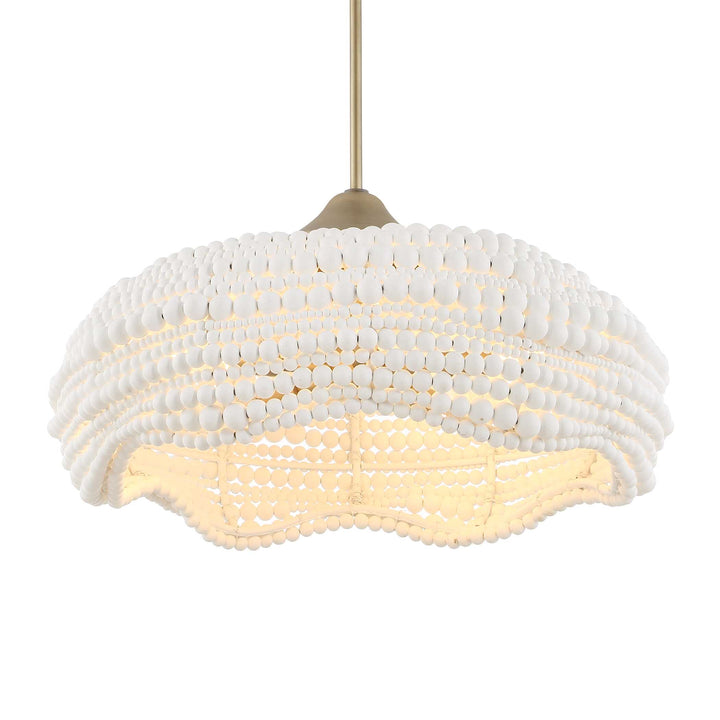 BIDDEFORD 5 LIGHT WHITE BEADED PENDANT