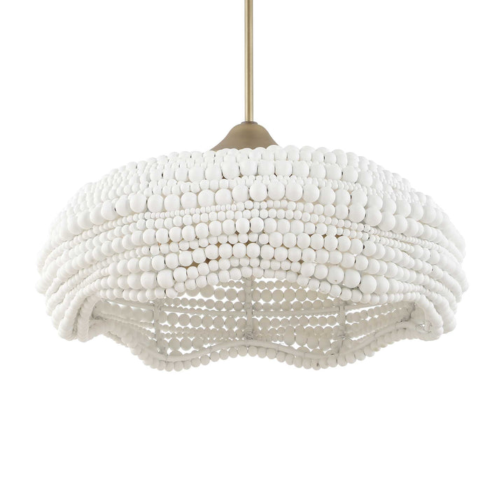BIDDEFORD 5 LIGHT WHITE BEADED PENDANT