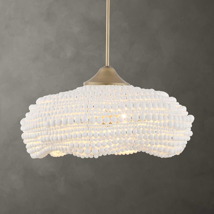 BIDDEFORD 5 LIGHT WHITE BEADED PENDANT