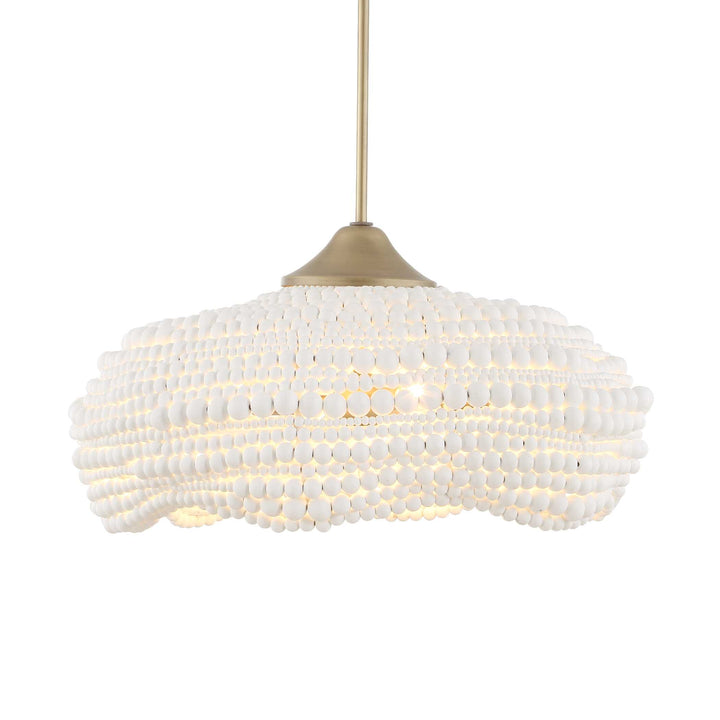 BIDDEFORD 5 LIGHT WHITE BEADED PENDANT