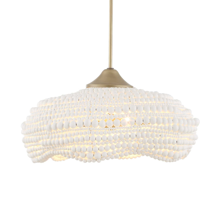 BIDDEFORD 5 LIGHT WHITE BEADED PENDANT