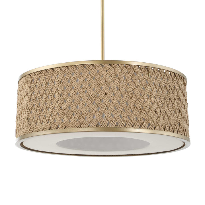 PINCHOT 4 LIGHT RATTAN DRUM PENDANT