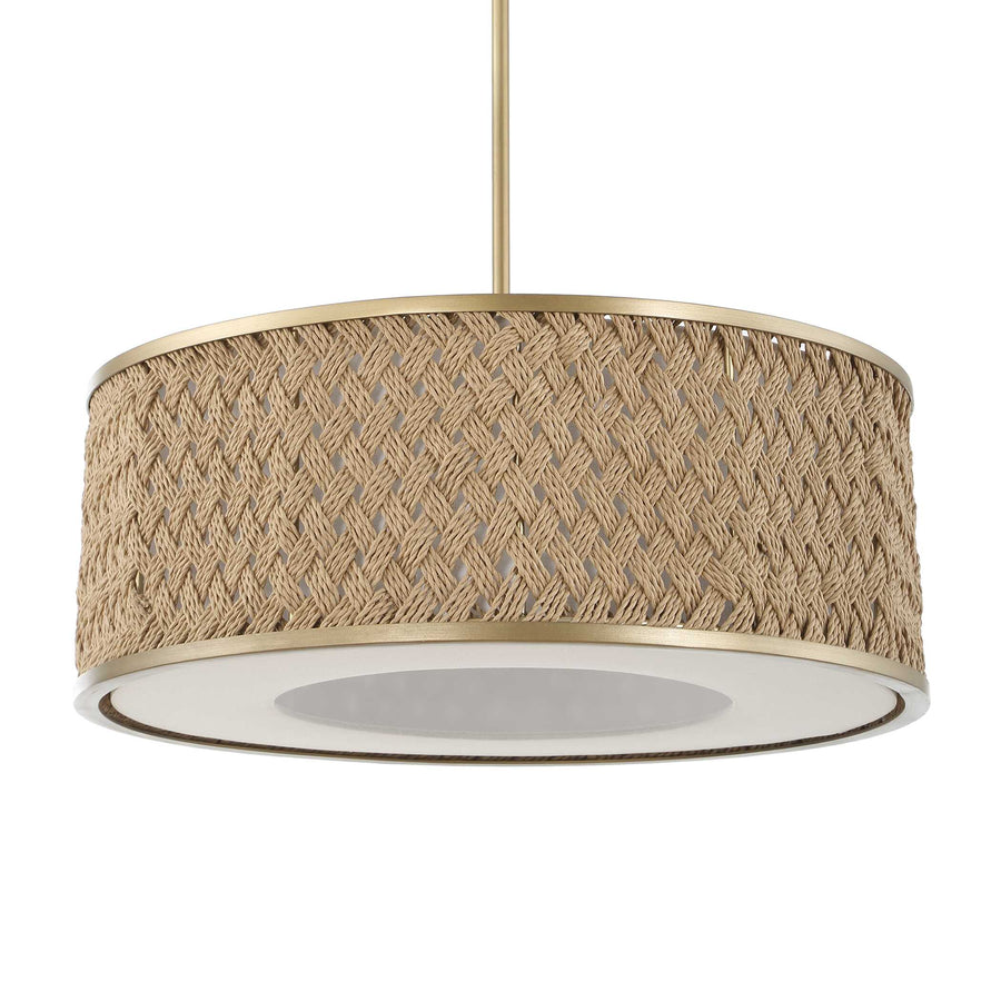 PINCHOT 4 LIGHT RATTAN DRUM PENDANT