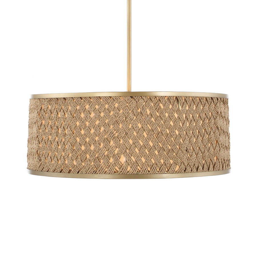 PINCHOT 4 LIGHT RATTAN DRUM PENDANT