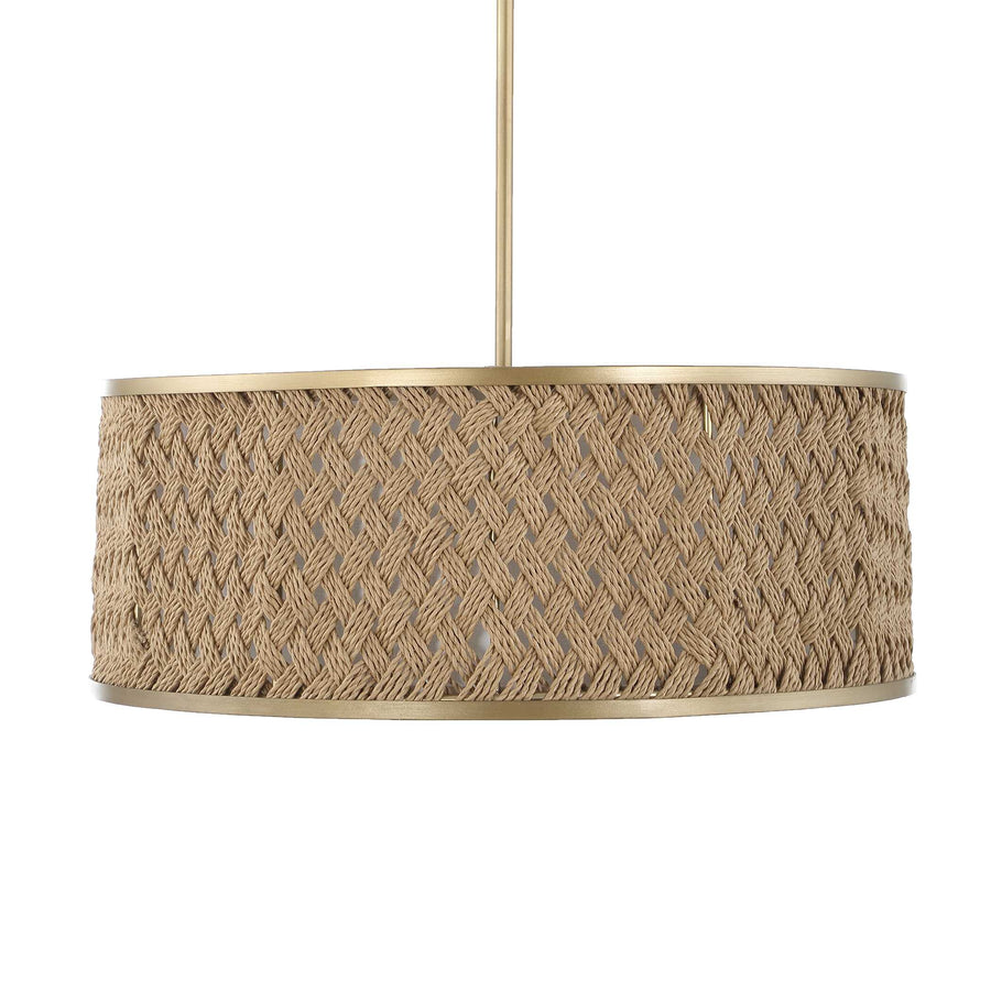 PINCHOT 4 LIGHT RATTAN DRUM PENDANT