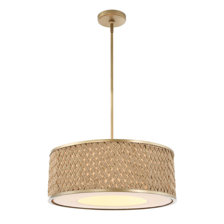 PINCHOT 4 LIGHT RATTAN DRUM PENDANT