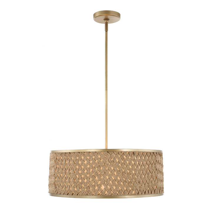 PINCHOT 4 LIGHT RATTAN DRUM PENDANT