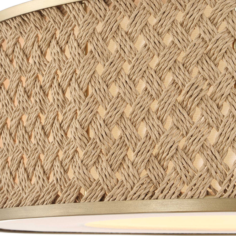 PINCHOT 4 LIGHT RATTAN DRUM PENDANT