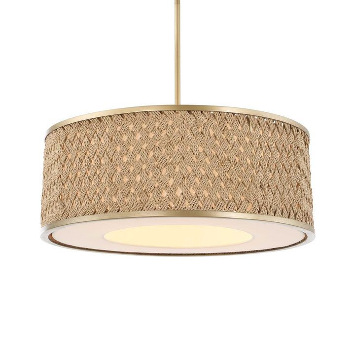 PINCHOT 4 LIGHT RATTAN DRUM PENDANT