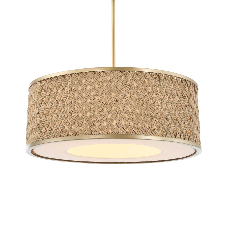 PINCHOT 4 LIGHT RATTAN DRUM PENDANT