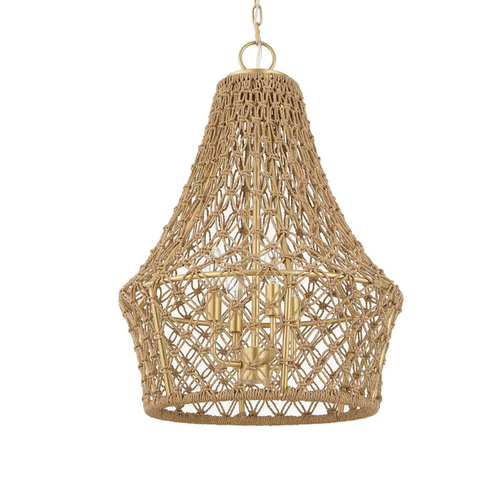 MACRAME 4 LIGHT ROPE PENDANT