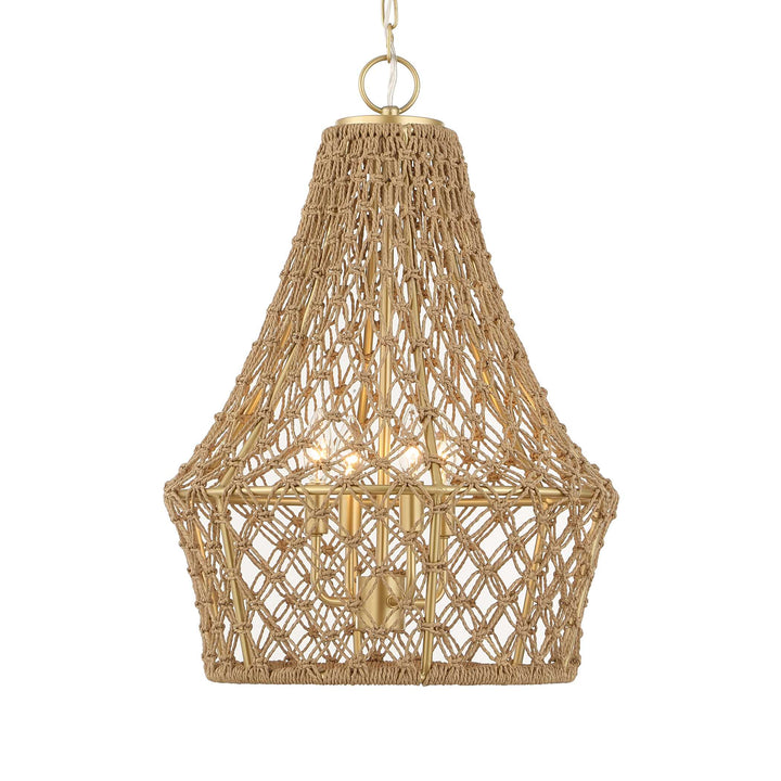 MACRAME 4 LIGHT ROPE PENDANT