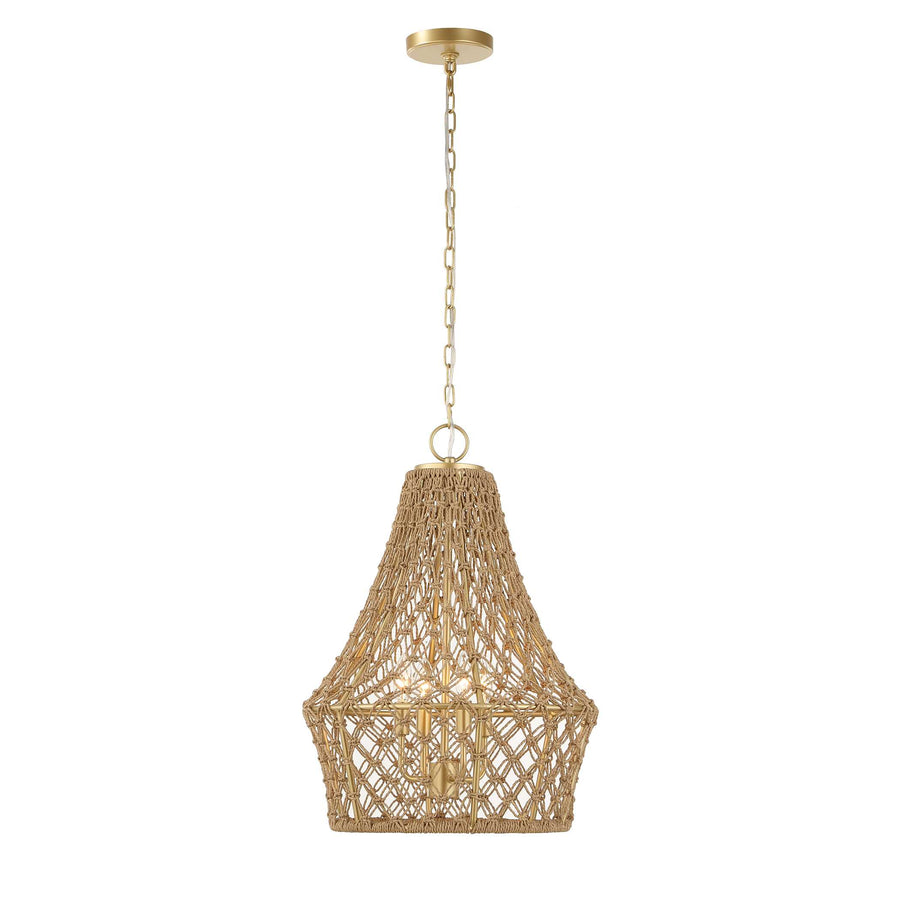 MACRAME 4 LIGHT ROPE PENDANT