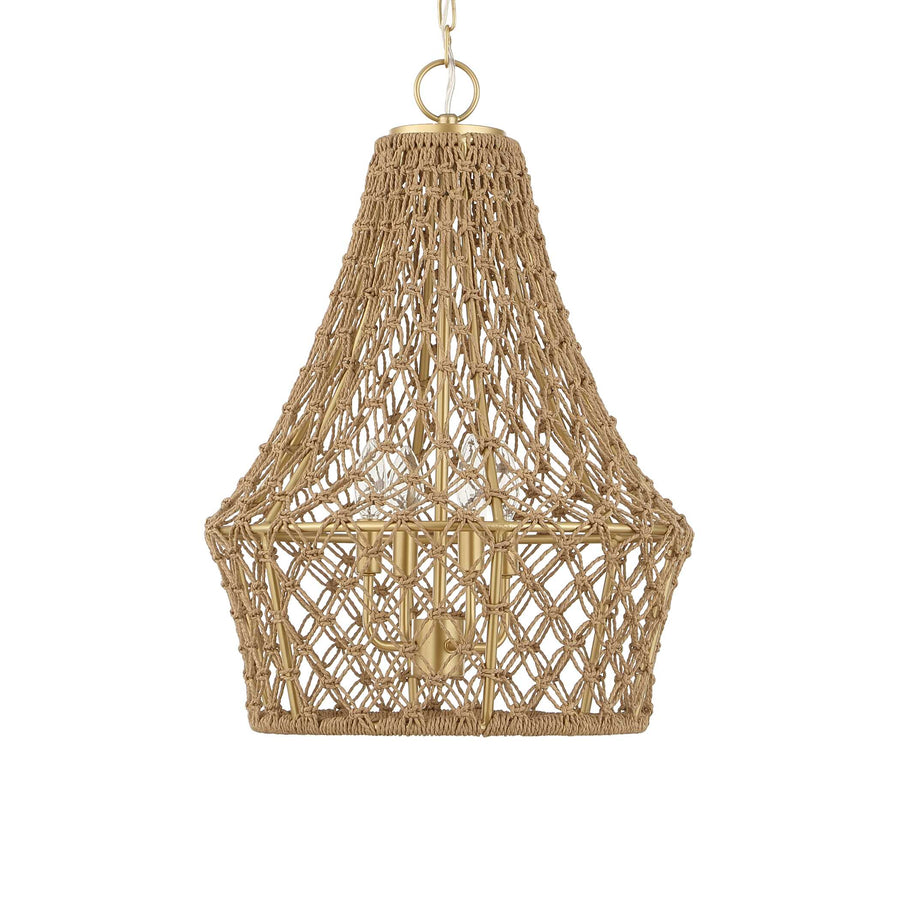MACRAME 4 LIGHT ROPE PENDANT