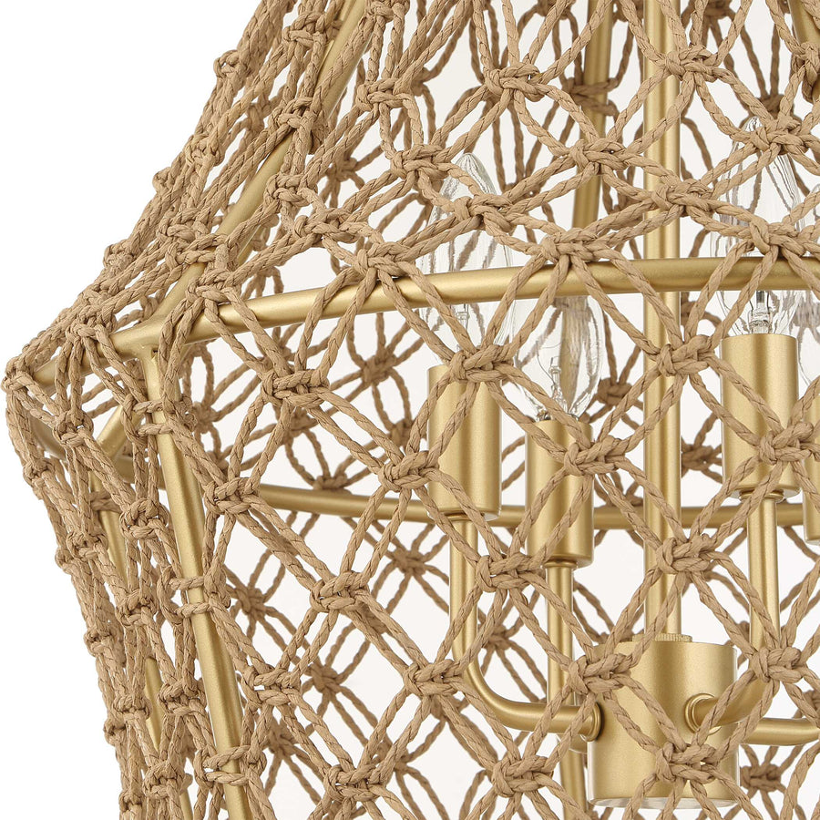 MACRAME 4 LIGHT ROPE PENDANT