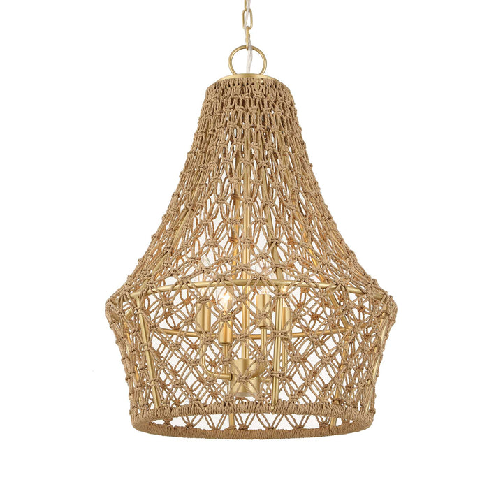 MACRAME 4 LIGHT ROPE PENDANT