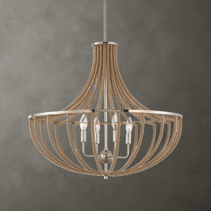 LOVELOCK 4 LIGHT ROPE EMPIRE CHANDELIER