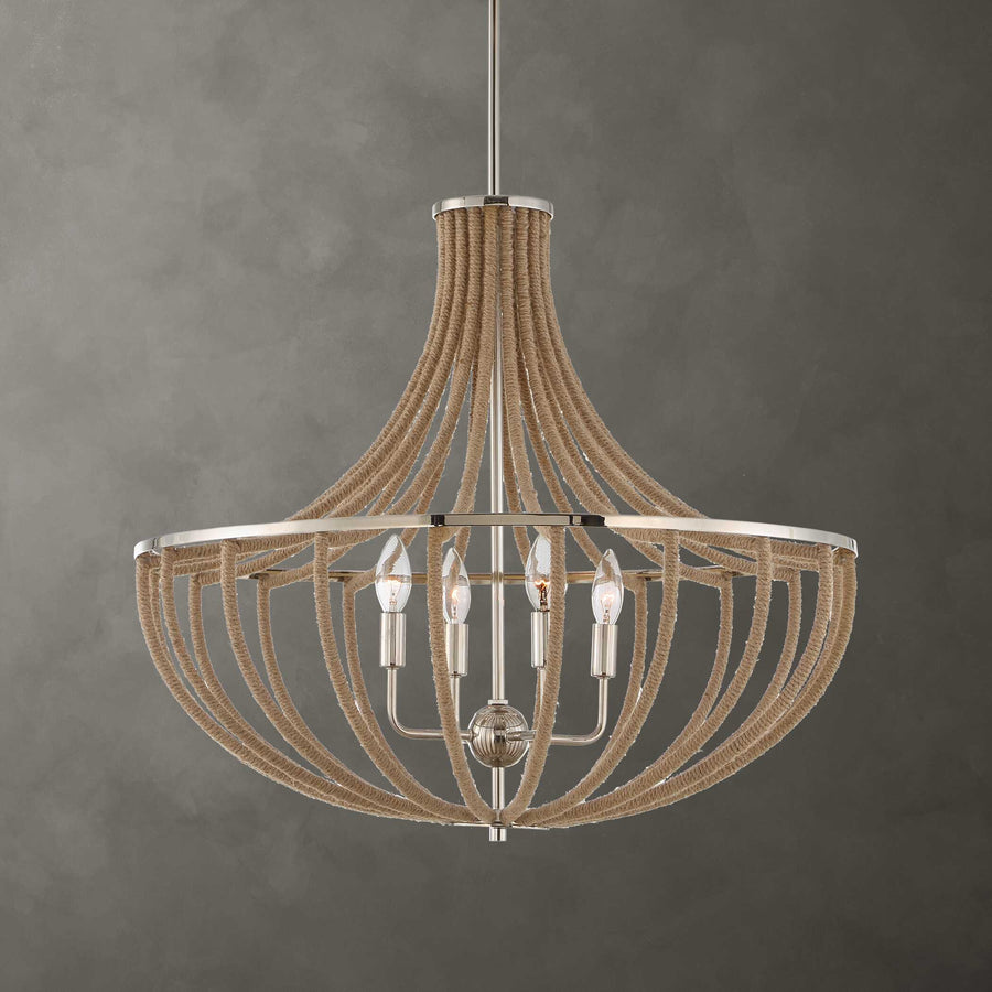 LOVELOCK 4 LIGHT ROPE EMPIRE CHANDELIER