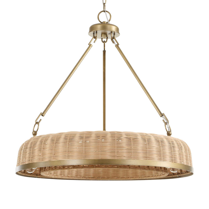 LADAKH 9 LIGHT ROUND WICKER PENDANT