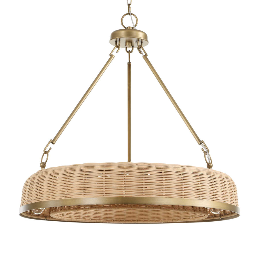 LADAKH 9 LIGHT ROUND WICKER PENDANT
