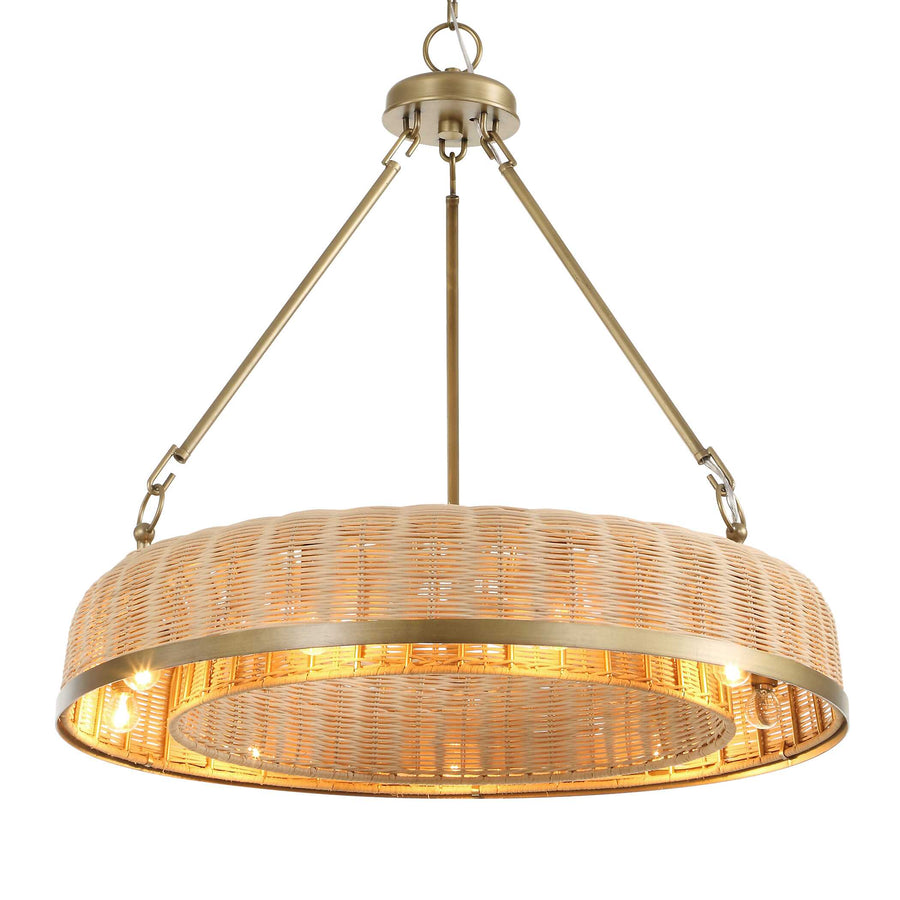 LADAKH 9 LIGHT ROUND WICKER PENDANT