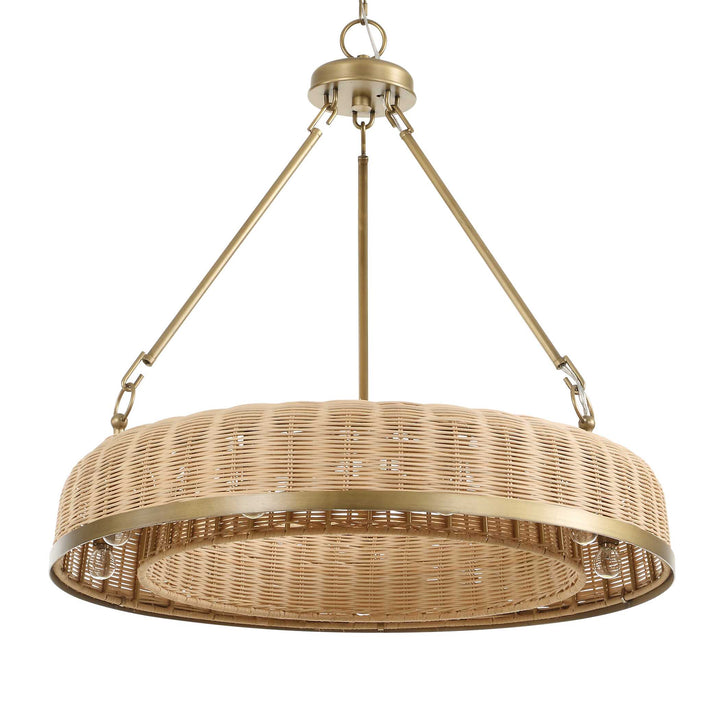 LADAKH 9 LIGHT ROUND WICKER PENDANT