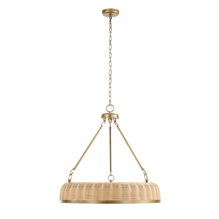 LADAKH 9 LIGHT ROUND WICKER PENDANT
