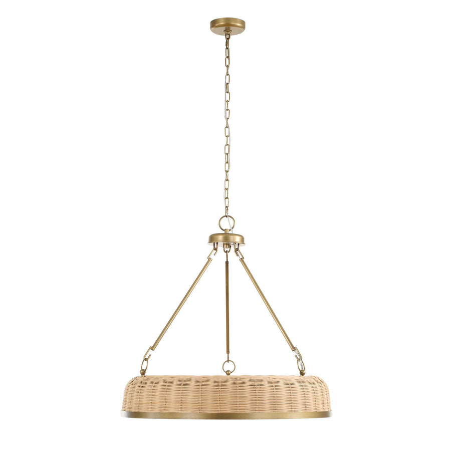 LADAKH 9 LIGHT ROUND WICKER PENDANT
