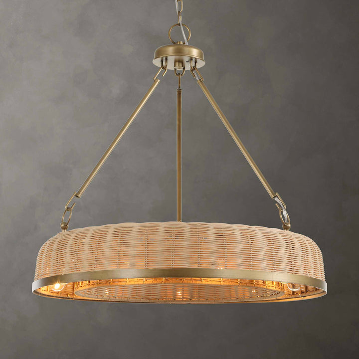 LADAKH 9 LIGHT ROUND WICKER PENDANT