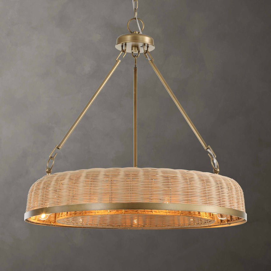 LADAKH 9 LIGHT ROUND WICKER PENDANT