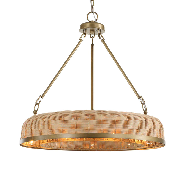 LADAKH 9 LIGHT ROUND WICKER PENDANT