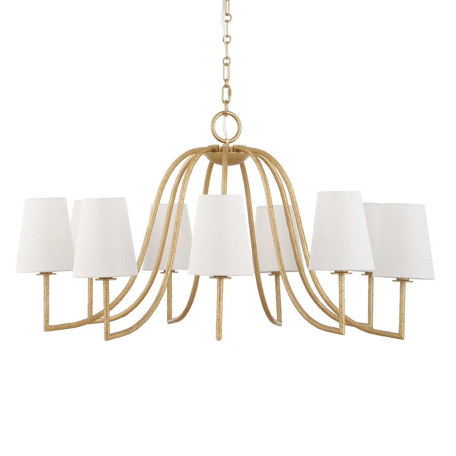 SEVILLE 9 LIGHT GOLD CHANDELIER