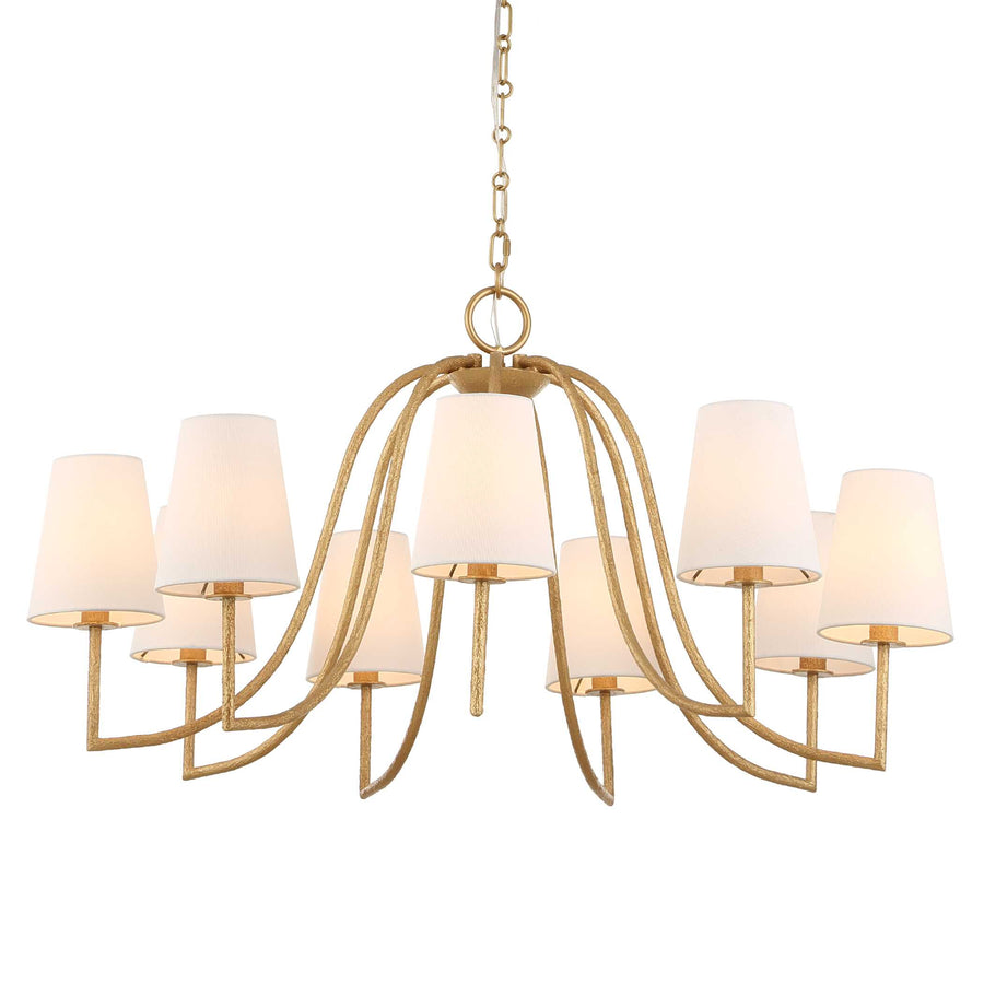 SEVILLE 9 LIGHT GOLD CHANDELIER