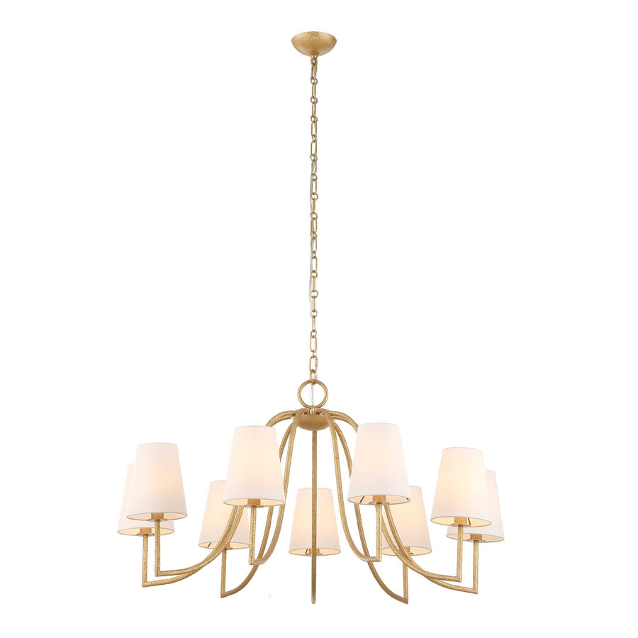 SEVILLE 9 LIGHT GOLD CHANDELIER