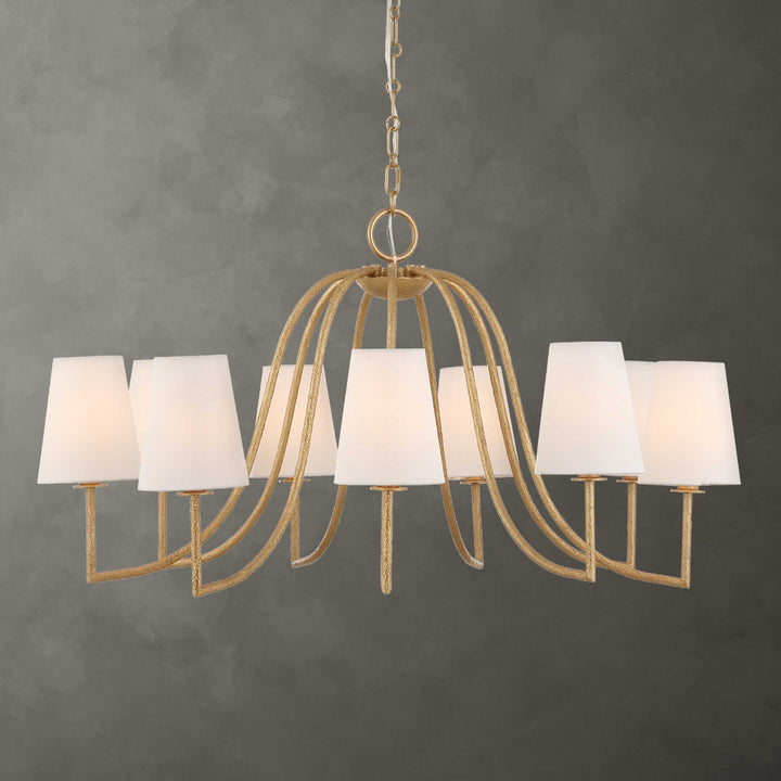 SEVILLE 9 LIGHT GOLD CHANDELIER