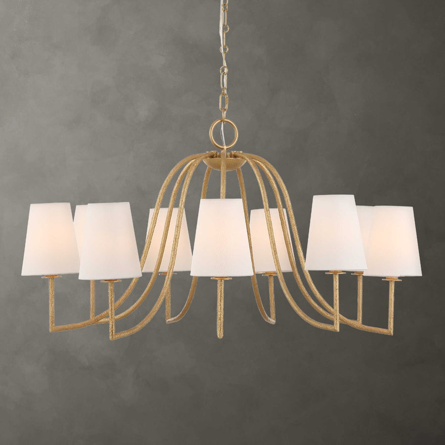 SEVILLE 9 LIGHT GOLD CHANDELIER