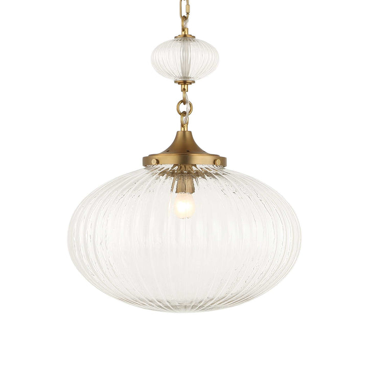 BELLAIRE BRUSHED GOLD + GLASS PENDANT