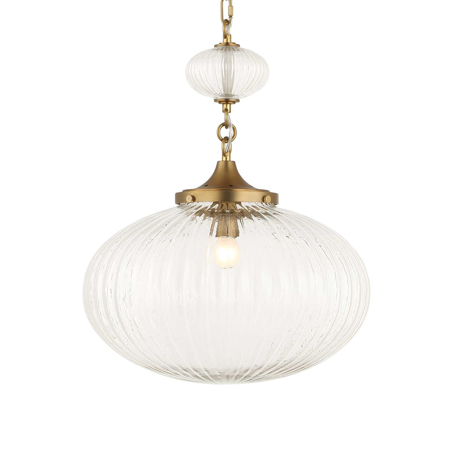BELLAIRE BRUSHED GOLD + GLASS PENDANT