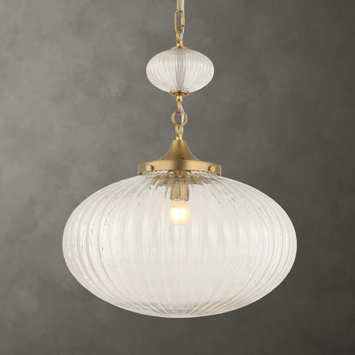 BELLAIRE BRUSHED GOLD + GLASS PENDANT