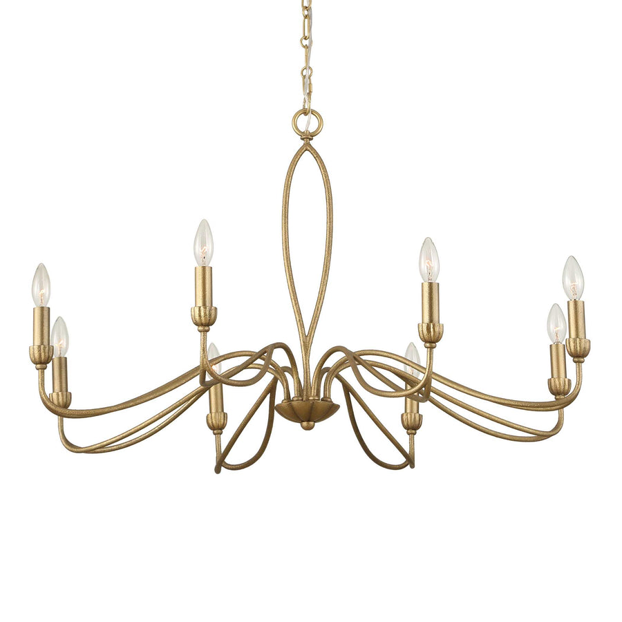 CORELLA GOLD 8 LIGHT CHANDELIER