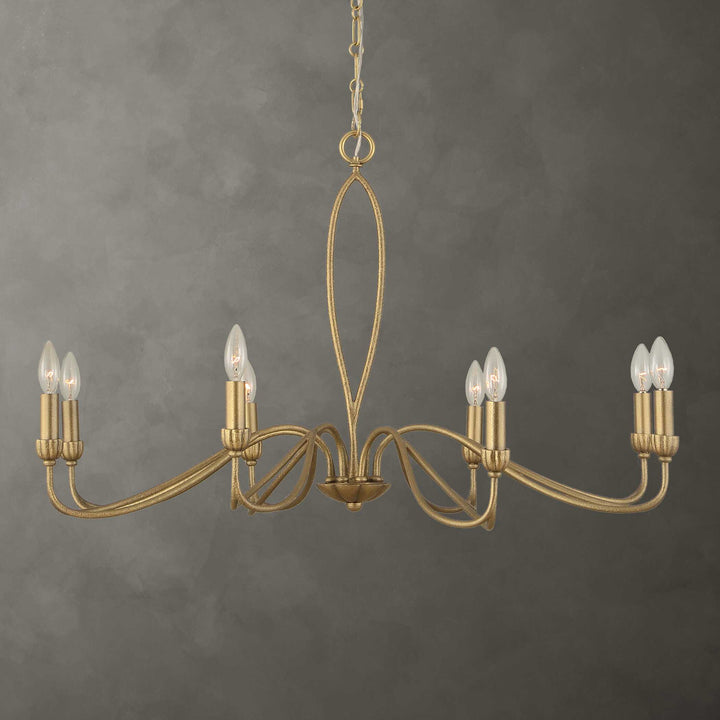 CORELLA GOLD 8 LIGHT CHANDELIER